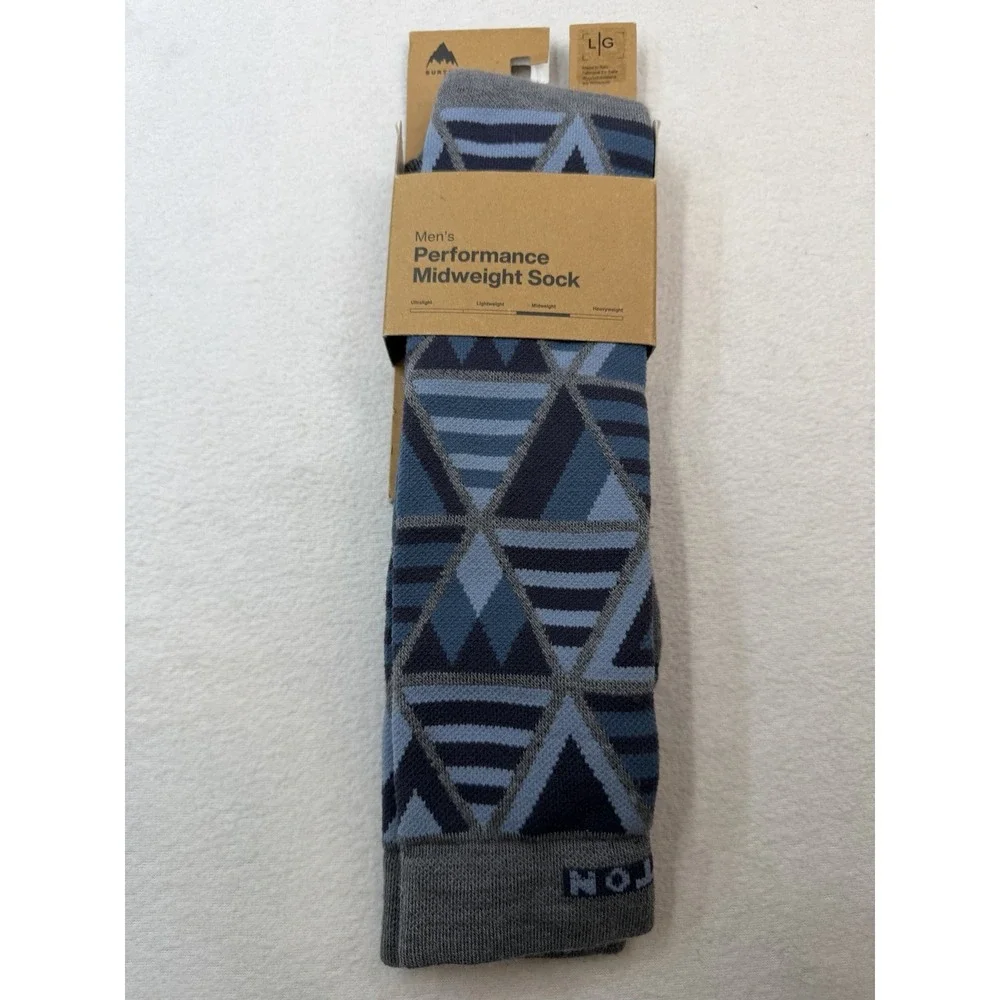 Burton Performance Midweight Wool Snowboard Socks Mens Large Dark Slate Heather